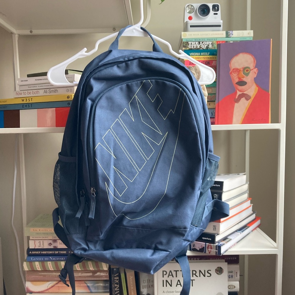 NIKE Backpack Blue, 2 water bottle pockets, fits 16” laptop, excellent condition